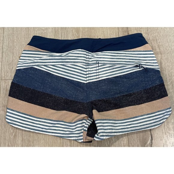 New Patagonia W's Wavefarer Boardshorts 5" Stripe Texture Tidepool Blue Sz 2 - Picture 2 of 9